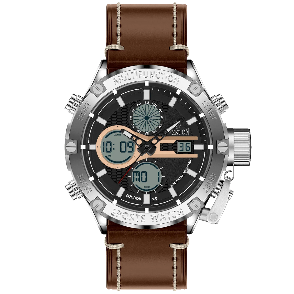 Sveston ZODDOK 1.0 (Leather Belt) SV-8217-M Gents Leather Watch 45MM